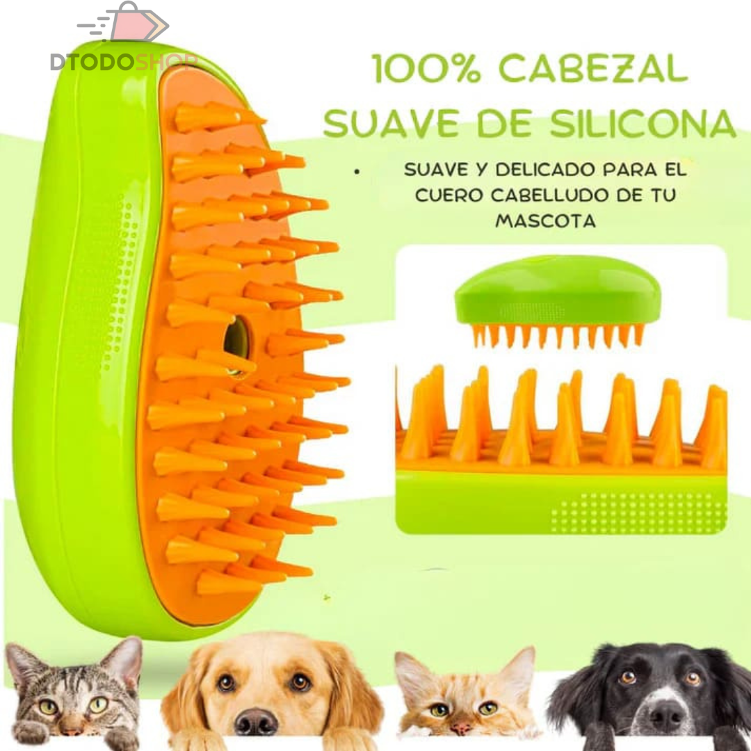 Cepillo de vapor para mascotas 3 en 1